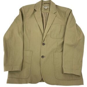 Duluth Mens Sport Coat Beige Lined Notch Lapel Pockets 100% Cotton L